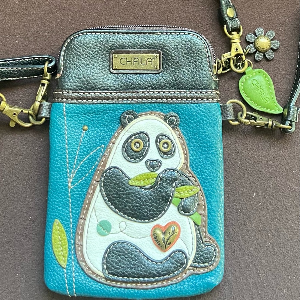 Chala Blue Panda Cellphone Crossbody Bag